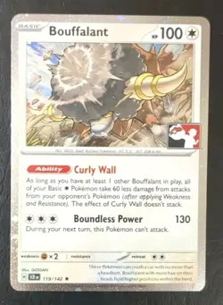 BOUFFALANT 119/142, HOLO, STAMPED, PRIZE PACK SERIES 6, POKEMON CARD (NM) - Image 1