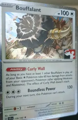 BOUFFALANT 119/142, HOLO, STAMPED, PRIZE PACK SERIES 6, POKEMON CARD (NM) - Image 3