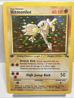 Hitmonlee 7/62 1st Edition Fossil Holo Rare Pokemon Card 1999. NM- - Image 1
