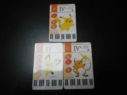 Pokemon Music Musical Note Card 2015 x3 Pikachu Pichu Raichu #2607 - Image 1