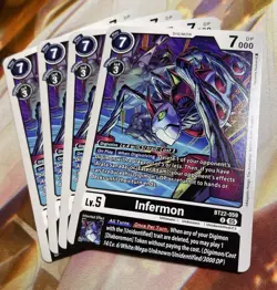 Digimon Card Game Infermon BT22-059 U Cyber Eden Playset Of 4 - Image 1