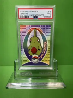 2001 TOPPS POKEMON JOHTO LEAGUE CHAMPIONS STICKERS 34 LARVITAR PSA 9 - Image 1