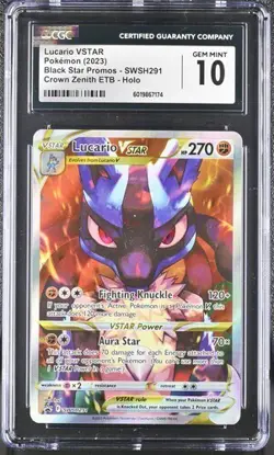 CGC 10 LUCARIO VSTAR SWSH291 CROWN ZENITH ETB BLACK STAR PROMOS POKEMON - Image 1