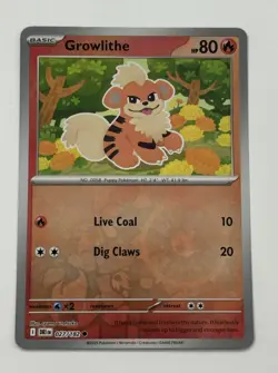 Pokemon TCG Growlithe 027/182 Destined Rivals Reverse Holo NM Card - Image 1