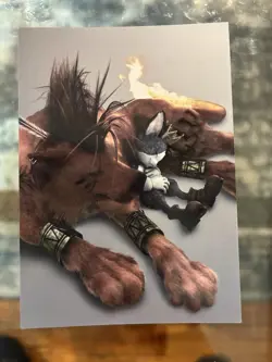 Red XIII & Cait Sith Final Fantasy VII Art Museum Card TCG Japanese Square Enix - Image 1