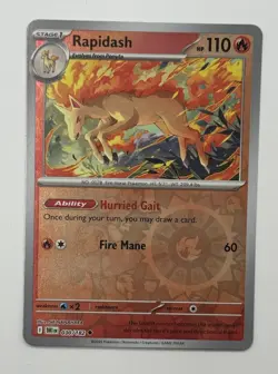 Pokemon TCG Rapidash 030/182 Destined Rivals Reverse Holo NM Card Fire SEE PICS - Image 1