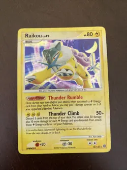 Pokemon TCG 2007 Secret Wonders Raikou LV.42 Holo Rare Card 16/132 Vintage - Image 1