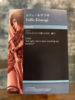 Yuffie Kisaragi Final Fantasy VII Art Museum Card TCG Japanese Game Square Enix - Image 2