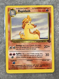 Rapidash 44/64 Pokemon TCG Jungle Vintage WOTC Card Regular (Light Play) - Image 1
