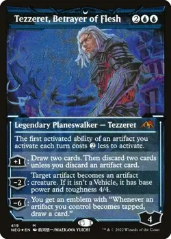 Tezzeret, Betrayer of Flesh - Foil Etched Showcase NEO NM MTG - Image 1
