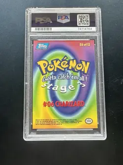 1999 TOPPS POKEMON THE MOVIE EDT FOIL #E6 CHARIZARD #6 PSA 8 - Image 2