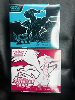 Pokemon Black Bolt & White Flare Pokemon Center Elite Trainer Box ETB Set of 4 - Image 1