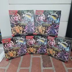 LOT OF 5 Pokemon TCG Scarlet & Violet Paldean Fates SV4.5 Booster Bundle NEW - Image 1