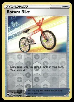 2020 Champion's Path Set Pokemon Card 63 Rotom Bike Reverse Foil NM - Image 1