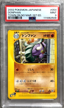 Pokemon Card JPN 1st Edition Donphan PSA 9 Mint, Town On No Map #054, 2002 - Image 1