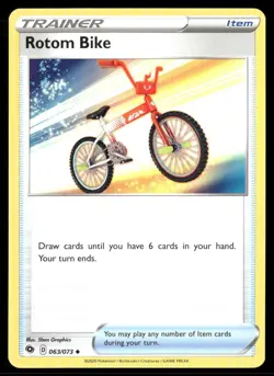 2020 Champion's Path Set Pokemon Card 63 Rotom Bike NM - Image 1