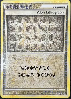 Alph Lithograph TWO Trainer Secret Rare HGSS Unleashed Pokemon Card LP - Image 1