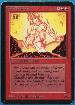Fire Elemental Alpha HEAVILY PLD Red Uncommon MAGIC CARD (ID# 498282) ABUGames - Image 1