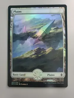 MTG Plains Battle for Zendikar Foil Full Art Land - Image 1