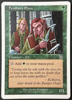 MTG Deckmasters Garfield vs Finkel #26 Fyndhorn Elves LP - Image 1