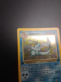 Vaporeon 12/64 1st Edition Holofoil Jungle Pokemon MP Fast Ship - Image 4