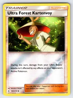 Ultra Forest Kartenvoy 188/214 S&M Unbroken Bonds Pokemon Card Reverse Holo VLP - Image 1
