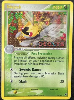 Ninjask 13/107 EX Deoxys Stamped Holo Rare Pokemon Card LP - Image 1
