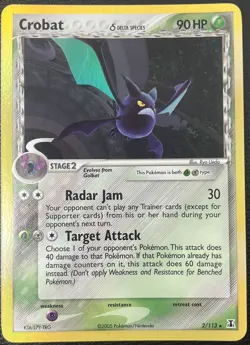 Crobat 2/113 EX Delta Species Holo Rare Pokemon Card LP - Image 1