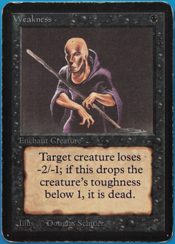 Weakness Alpha HEAVILY PLD Black Common MAGIC MTG CARD (ID# 498332) ABUGames - Image 1