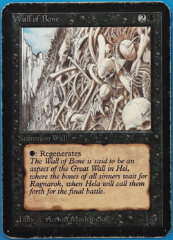 Wall of Bone Alpha HEAVILY PLD Black Uncommon MAGIC CARD (ID# 498330) ABUGames - Image 1