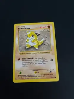 Sandshrew Shadowless Base Set 1999 Pokemon Card Common 62/102 WOTC Trading Card - Image 1
