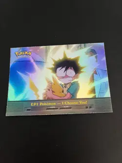 Pokemon Pokemon I Choose You! EP1 Holo Topps 1998 Trading Card Vintage TCG - Image 1