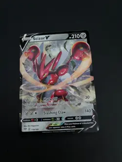 Scizor V 118/189 Darkness Ablaze Ultra Rare Holo Pokemon Card Trading Card TCG - Image 1