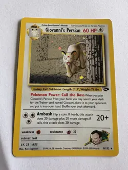 Pokemon TCG Giovanni's Persian 8/132 Gym Challenge Holo NM - Image 1