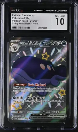 CGC 10 Pokemon Paldean Fates #219/091 Paldean Clodsire ex Shiny Ultra Rare Holo - Image 1