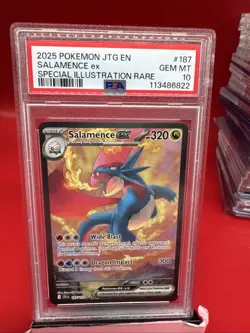 Pokemon Salamence ex 187/159 Sv09: Journey Together Illustration Rare PSA 10 - Image 1