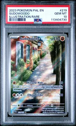 2023 POKEMON PAL EN-PALDEA EVOLVED ILLUSTRATION RARE #219 SUDOWOODO PSA 10 - Image 1