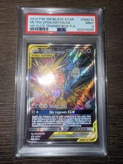 Pokemon Moltres Zapdos Articuno GX Hidden Fates Black Star Promo SM210 PSA 9 - Image 1