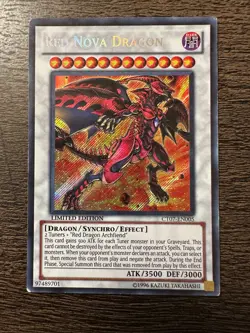 YUGIOH TCG RED NOVA DRAGON CT07-EN005 SECRET LIMITED EDITION - MP - Image 1