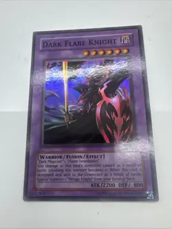 Yugioh Dark Flare Knight , dcr-017 Super Rare VGC Dark Crisis Card - Image 1