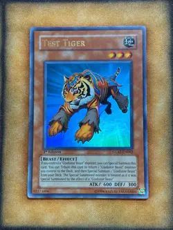 Yugioh Test Tiger GLAS-EN082 Ultra Rare 1st Ed NM - Image 1