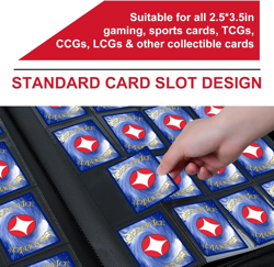 Pockets Trading Card Binder Holds Over 1000 Cards Large Capacity Zippered Cover - Image 4