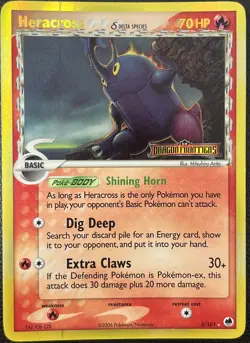 Heracross Dragon Frontiers 3/101 Stamped Reverse Holo Rare Pokemon Card 2007 LP - Image 1