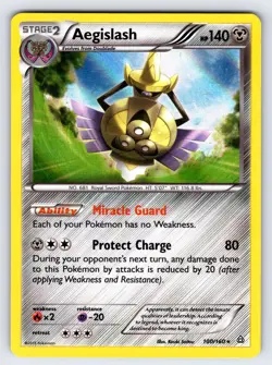 Aegislash 100/160 2015 XY Primal Clash Pokemon Card TCG Holo Rare - VLP - Image 1