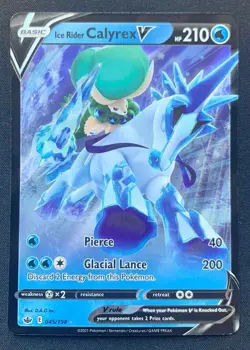 Ice Rider Calyrex V 045/198 Chilling Reign Ultra Rare Holo Pokemon TCG Card NM - Image 1
