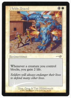 Noble Stand 2000 Nemesis SHIFTED FOIL MISPRINT White Unc Enchantment MTG NM AZ2 - Image 1