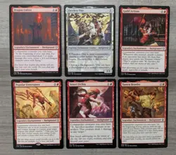 MTG Magic Set of 6 Red Legendary Enchantment Background Commander Legends CLB - Image 1