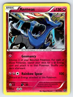 Xerneas 81/114 2016 XY Steam Siege Pokemon Card TCG Nintendo Holo Rare - Lp - Image 1