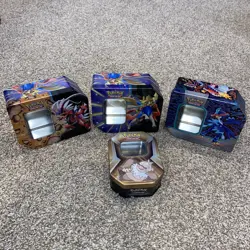 Lot of 4 Pokemon TCG Azure Legends and Assorted Empty Tins - Ready To Ship! - Image 1