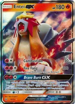 Pokemon - Entei GX - 10/73 - Ultra Rare - Sun & Moon Shining Legends - NM - Image 1